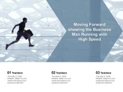 Moving forward showing the business man running with high speed