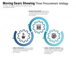 Moving gears showing three procurement strategy