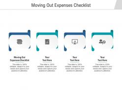 Moving out expenses checklist ppt powerpoint presentation portfolio infographics cpb