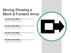 Moving showing a block and forward arrow