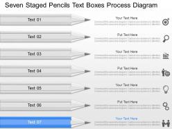 Mp seven staged pencils text boxes process diagram powerpoint template