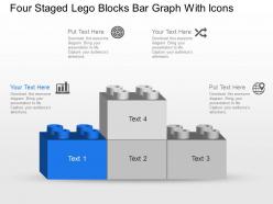 Mq Four Staged Lego Blocks Bar Graph With Icons Powerpoint Template Slide