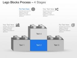 Mq four staged lego blocks bar graph with icons powerpoint template slide