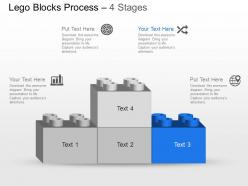 Mq four staged lego blocks bar graph with icons powerpoint template slide