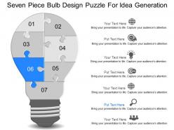 Mr seven piece bulb design puzzle for idea generation powerpoint temptate