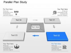 Ms four staged parallel plan study diagram powerpoint template slide