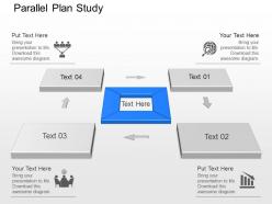 Ms four staged parallel plan study diagram powerpoint template slide