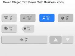 Ms seven staged text boxes with business icons powerpoint temptate