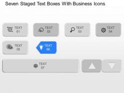 Ms seven staged text boxes with business icons powerpoint temptate
