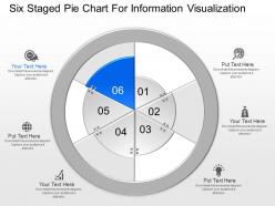 Mt six staged pie chart for information visualization powerpoint template