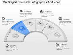 Mt six staged semicircle infographics and icons powerpoint temptate