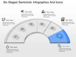 Mt six staged semicircle infographics and icons powerpoint temptate