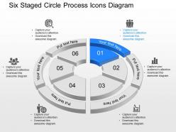 Mu six staged circle process icons diagram powerpoint template