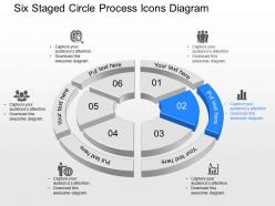 Mu six staged circle process icons diagram powerpoint template