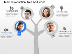 Mu team introduction tree and icons powerpoint template
