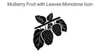 Mulberry Fruit With Leaves Monotone Icon In Powerpoint Pptx Png And Editable Eps Format