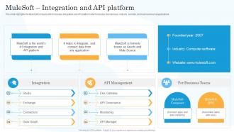 Mulesoft Integration And Api Platform Salesforce Company Profile Ppt Slides Design Inspiration