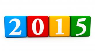 Multi colored cubes with 2015 year graphic stock photo