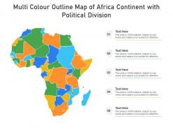 Multi colour outline map of africa continent with political division