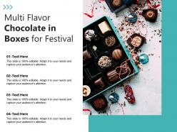 Multi flavor chocolate in boxes for festival