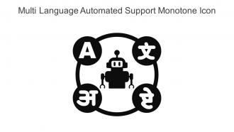 Multi Language Automated Support Monotone Icon In Powerpoint Pptx Png And Editable Eps Format