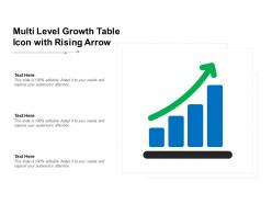 Multi level growth table icon with rising arrow