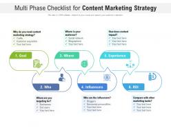 Multi phase checklist for content marketing strategy