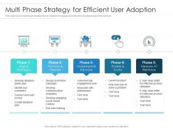 Multi phase strategy for efficient user adoption
