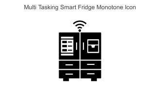 Multi Tasking Smart Fridge Monotone Icon In Powerpoint Pptx Png And Editable Eps Format