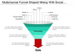 Multichannel funnel shaped mixing with social media blog videos print ads