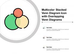 Multicolor stacked venn diagram icon with overlapping venn diagrams