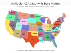 Multicolor usa map with state names