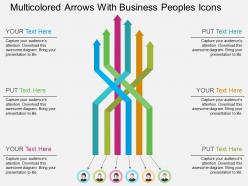 Multicolored arrows with business peoples icons flat powerpoint design