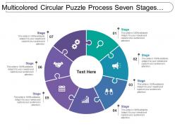 Multicolored circular puzzle process seven stages image