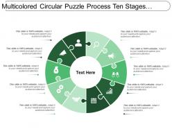 Multicolored circular puzzle process ten stages image