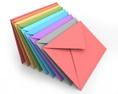 Multicolored Envelops Background Stock Photo