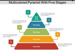 Multicolored pyramid with five stages