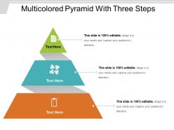 Multicolored pyramid with three steps
