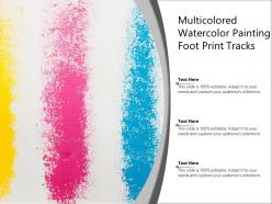 Multicolored watercolor painting foot print tracks