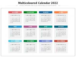 Multicoloured calendar 2022