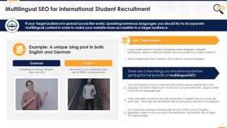 Multilingual SEO For International Student Recruitment Edu Ppt