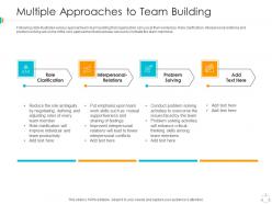 Multiple approaches to team building