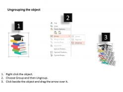 Multiple books with graduation cap flat powerpoint design
