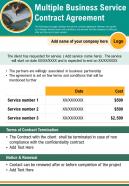 Multiple business service contract agreement presentation report infographic ppt pdf document