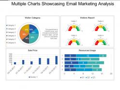 Multiple charts showcasing email marketing analysis presentation slides
