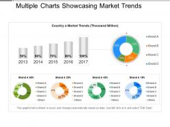 Multiple charts showcasing market trends presentation visuals