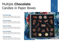 Multiple chocolate candies in paper boxes