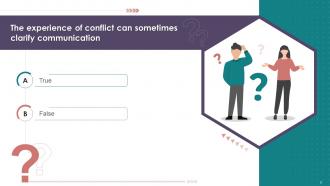 Multiple Choice Questions For Session On Conflict Management With Communication Training Ppt