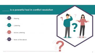 Multiple Choice Questions For Session On Conflict Management With Communication Training Ppt