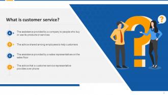 Multiple Choice Questions For Session On Introduction To Customer Service Edu Ppt